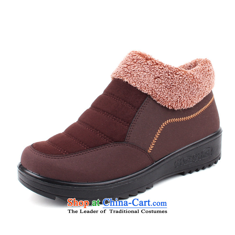 2015 WINTER new stylish warm flip gross mother shoe thick plush female flat bottom cotton shoes in the footer of comfort kit older grandma shoes of Old Beijing mesh upper C03 C03 39-color lady with l , , , shopping on the Internet
