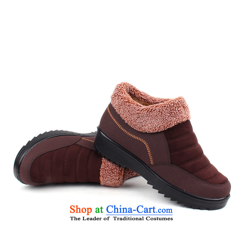 2015 WINTER new stylish warm flip gross mother shoe thick plush female flat bottom cotton shoes in the footer of comfort kit older grandma shoes of Old Beijing mesh upper C03 C03 39-color lady with l , , , shopping on the Internet