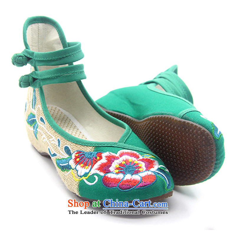 Is small and the ethnic cotton linen anti-slip beef tendon bottom embroidered shoes ZCA130 Green 35 is small-mi (LOVELY BEAUTY , , , shopping on the Internet