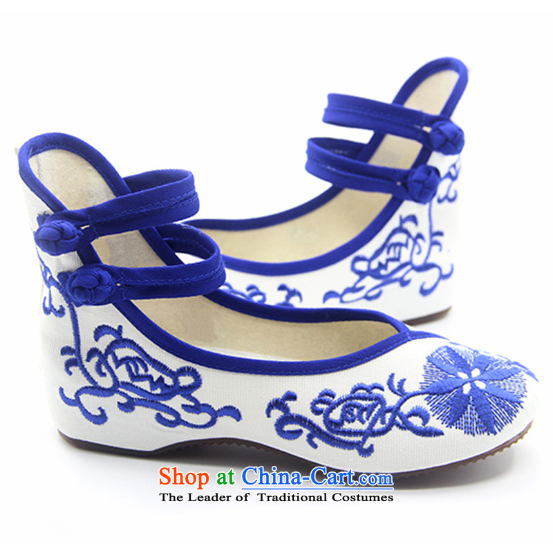 Is small and the ethnic increased within the beef tendon bottom embroidered shoes ZCA131 blue 37, is small-mi (LOVELY BEAUTY , , , shopping on the Internet