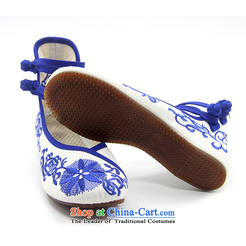 Is small and the ethnic increased within the beef tendon bottom embroidered shoes ZCA131 blue 37, is small-mi (LOVELY BEAUTY , , , shopping on the Internet