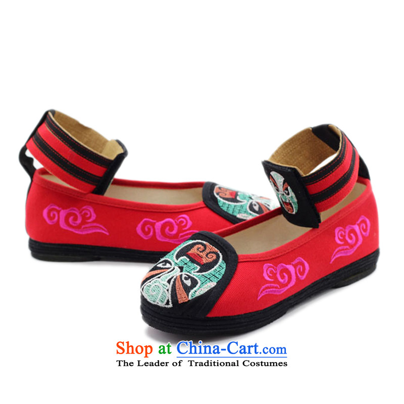 Is small and the old Beijing mesh upper ethnic velcro pure cotton embroidered shoes ZCA311 womens single red 40, is small-mi (LOVELY BEAUTY , , , shopping on the Internet