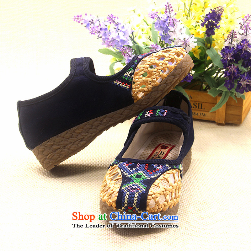 Is small and the old Beijing mesh upper embroidery engraving beef tendon bottom of ethnic sandals ZCA608 blue 40, is small-mi (LOVELY BEAUTY , , , shopping on the Internet