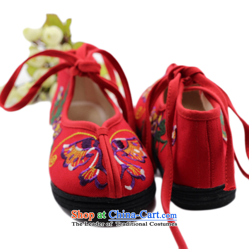 Is small and the old Beijing mesh upper retro ethnic embroidered shoes ZCA1002 womens single red 35, is small-mi (LOVELY BEAUTY , , , shopping on the Internet