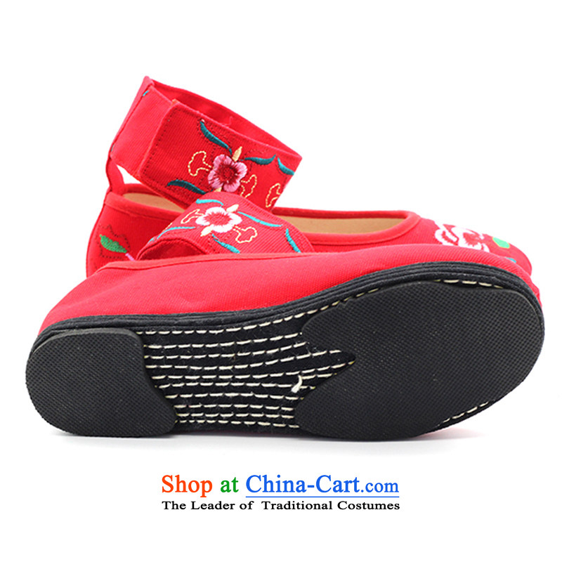 Is small and the Old North mesh upper mesh upper with pure cotton embroidered with velcro ethnic women shoes ZCA1005 red 40, is small-mi (LOVELY BEAUTY , , , shopping on the Internet