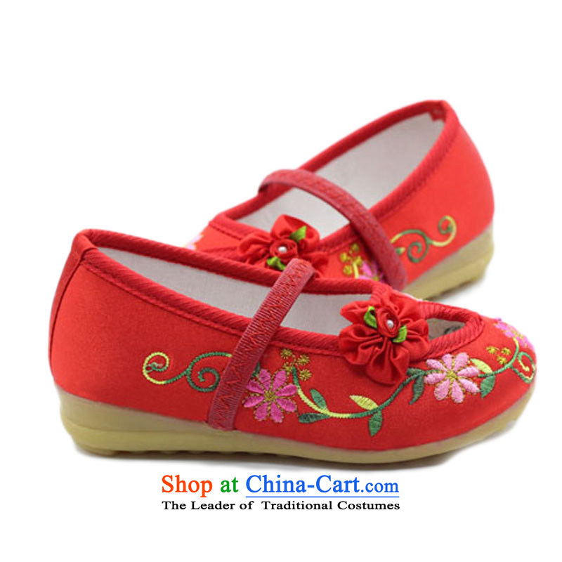 Is small and the old Beijing mesh upper ethnic engraving embroidery children beef tendon bottom Dance Shoe ZCA002 cherry red 15, is small-mi (LOVELY BEAUTY , , , shopping on the Internet