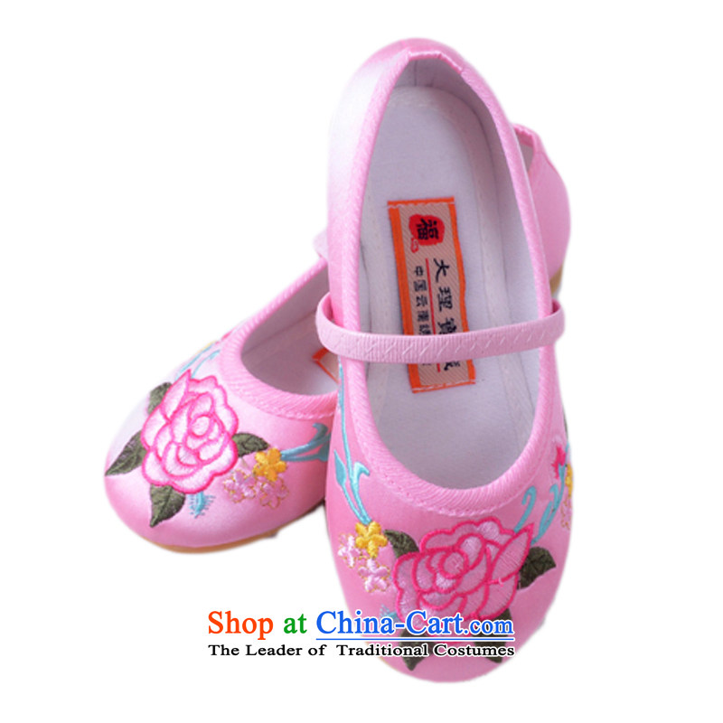 Is small and the old Beijing Peony embroidered ethnic mesh upper beef tendon Children Dance Shoe ZCA005 pink 15, is small-mi (LOVELY BEAUTY , , , shopping on the Internet