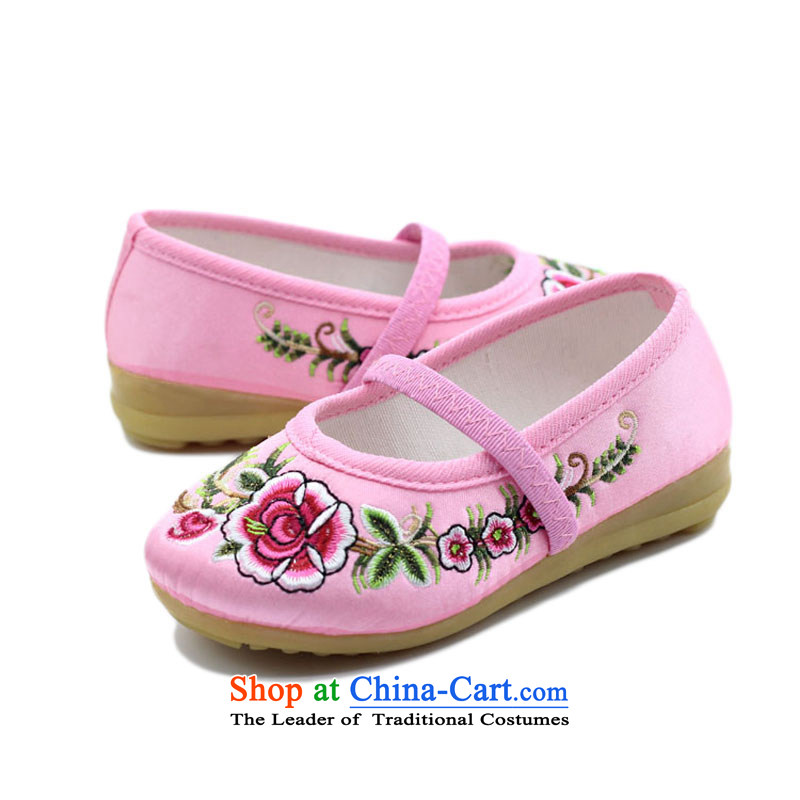 Is small and the old Beijing mesh upper ethnic embroidery beef tendon backplane Children Dance Shoe ZCA008 pink 15, is small-mi (LOVELY BEAUTY , , , shopping on the Internet