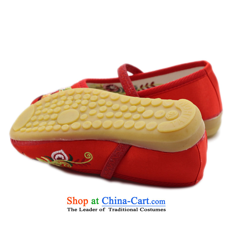 Is small and distinguish silk embroidered shoes of ethnic beef tendon backplane Children Dance Shoe ZCA017 cherry red 17, is small-mi (LOVELY BEAUTY , , , shopping on the Internet