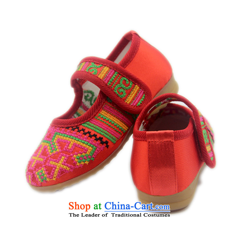 Is small and the children of ethnic cross embroidered home Dance Shoe beef tendon ZCA023 red 20, is small-mi (LOVELY BEAUTY , , , shopping on the Internet