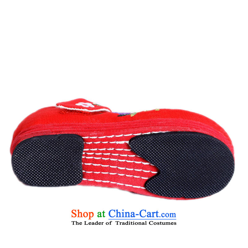 Is small and the old Beijing mesh upper ethnic embroidered with velcro Children Dance Shoe ZCA, T03 red 19, is small-mi (LOVELY BEAUTY , , , shopping on the Internet