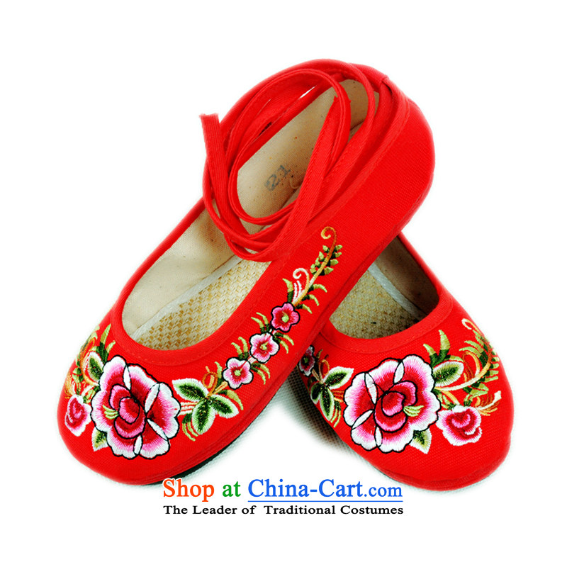 Is small and the old Beijing mesh upper ethnic pure cotton embroidered shoes Children Dance ZCA, T01 red 18, is small-mi (LOVELY BEAUTY , , , shopping on the Internet