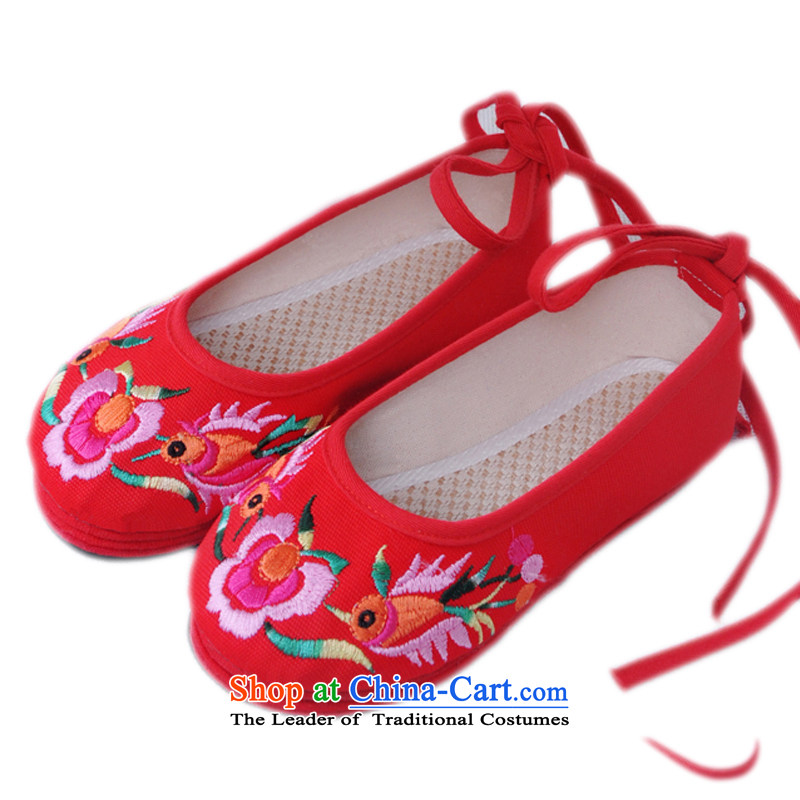 Is small and the old Beijing mesh upper ethnic cotton embroidery Children Dance Shoe T-7 ZCA, red 20, is small-mi (LOVELY BEAUTY , , , shopping on the Internet