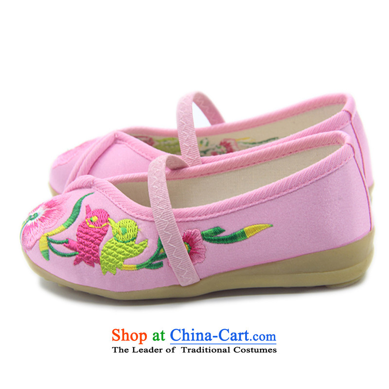 Is small and the children of ethnic dance embroidery home beef tendon backplane shoes shoes T-07 ZCA, pink , 18, is a small-mi (LOVELY BEAUTY , , , shopping on the Internet
