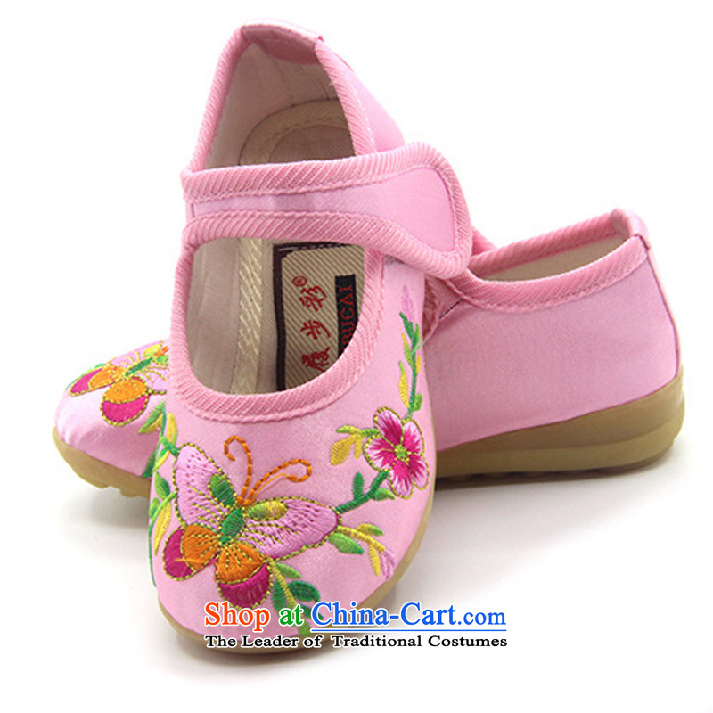 Is small and the old Beijing mesh upper web ethnic flower children Velcro Dance Shoe beef tendon B136 ZCA, pink 15, is small-mi (LOVELY BEAUTY , , , shopping on the Internet