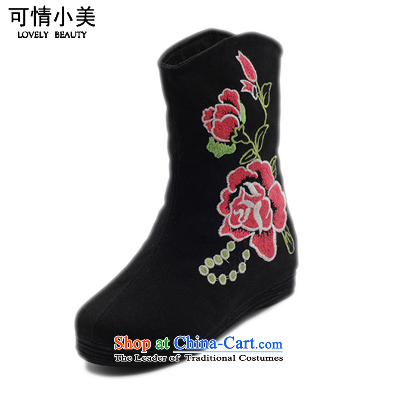 Is small and the old Beijing mesh upper ethnic Mudan increased within embroidery female boots ZCA, H02  36 is a small green-mi (LOVELY BEAUTY , , , shopping on the Internet