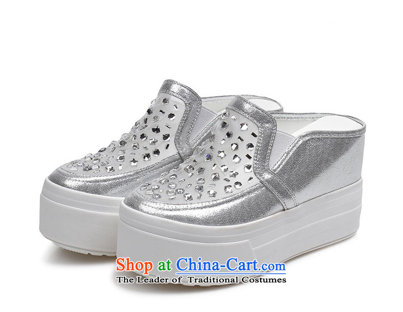 Mr Ronald trendy water gtzu drill white half girl shoe Baotou breathable drag platform shoes, thick gauze, click Pictures 0657 shoe white 38, prices, brand platters! The elections are supplied in the national character of distribution, so action, buy now enjoy more preferential! As soon as possible.