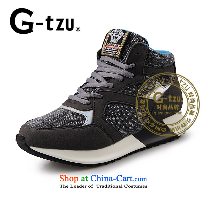Gtzu2015 autumn and winter sports and leisure shoes new high-profile and add warm and stylish lint-free shoe lace 2599 gray 36