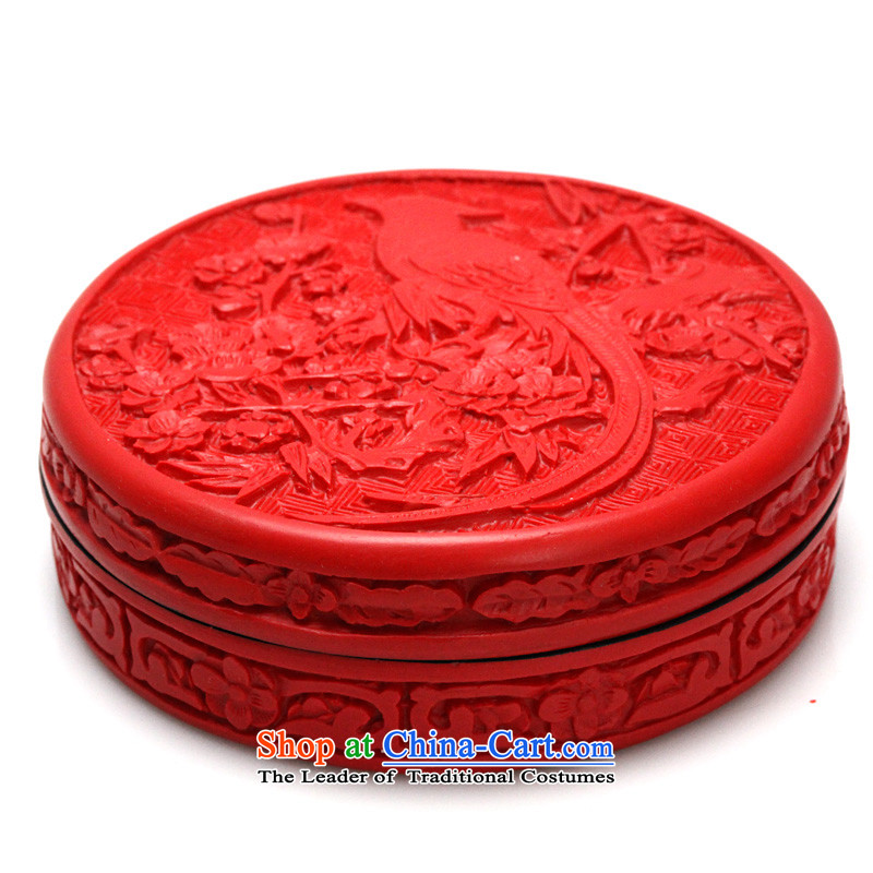 As China red paint Selina Chow carved jewelry box magpies round the year by marriage cartridge birthday gift for the diao lacquer