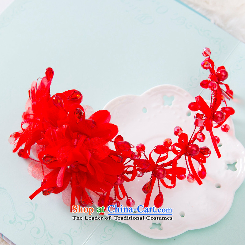 Water & bridal headdress and flower blossoms Chinese cheongsam dress marriage hair accessories accessories red flower Head Ornaments yarn, water & , , , bag shopping on the Internet