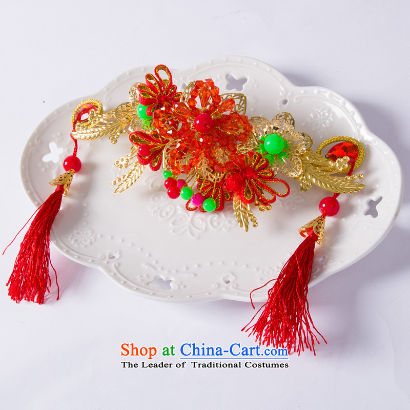 Water & bridal gold red gold leaf flowers hair accessories for Chinese marriage ornaments costume qipao accessories model of 10,511 International Gift Box, water & , , , shopping on the Internet
