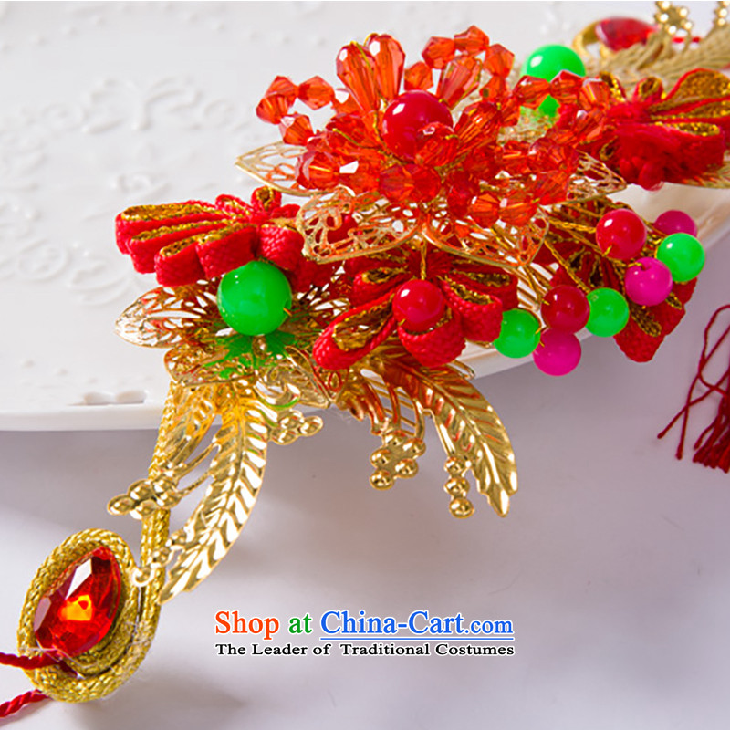 Water & bridal gold red gold leaf flowers hair accessories for Chinese marriage ornaments costume qipao accessories model of 10,511 International Gift Box, water & , , , shopping on the Internet