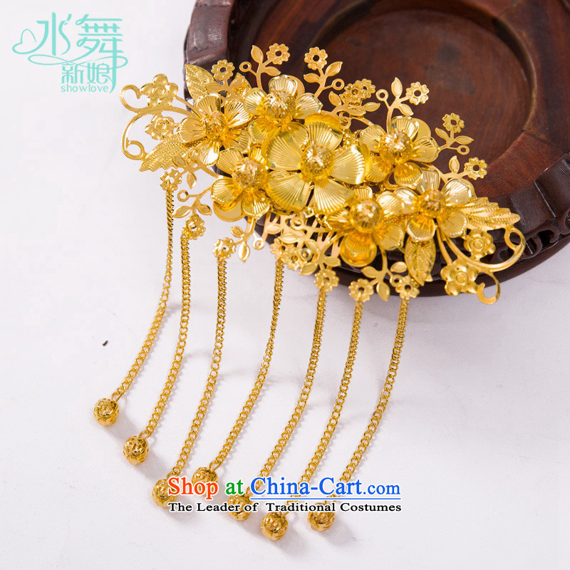 Water & bridal Chinese Head Ornaments Gold Stream Su classical costume qipao accessories Soo Wo Service brush gold yarn, water & , , , bag shopping on the Internet