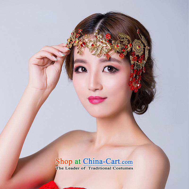  Ancient headdress married mslover accessories retro head-dress ornaments Chinese bride red Head Ornaments TH140935 red soft link head ornaments, name of Lisa (MSLOVER) , , , shopping on the Internet