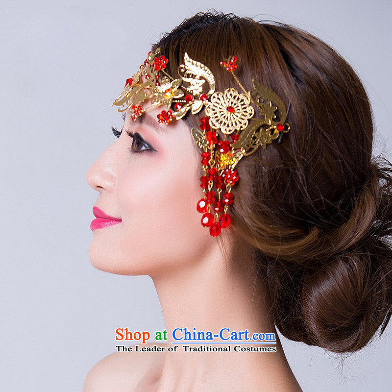  Ancient headdress married mslover accessories retro head-dress ornaments Chinese bride red Head Ornaments TH140935 red soft link head ornaments, name of Lisa (MSLOVER) , , , shopping on the Internet