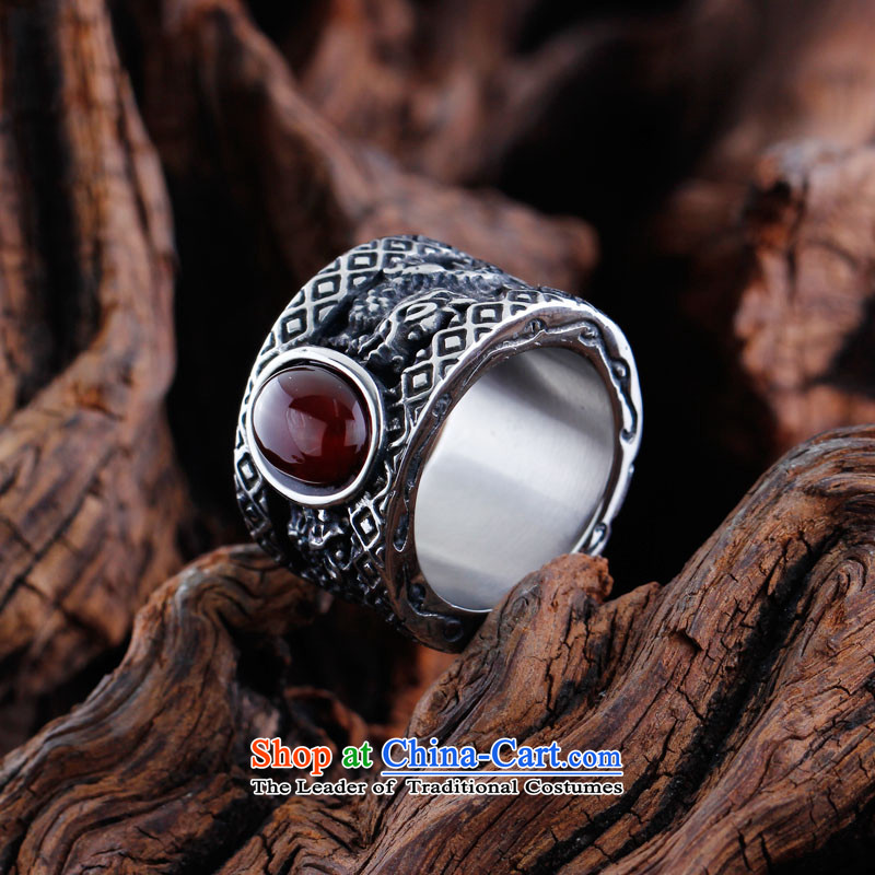 Boho retro Chinese dragon ring inlay zircon personality of ethnic aristocratic index finger ring ring titanium steel male Korean despot ornaments black United States Code 11 (26) of the Hong Kong code = (circumference 66mm),boho,,, shopping on the Interne
