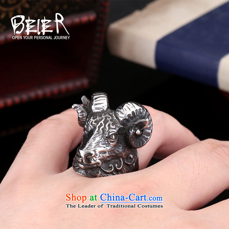 Beier Stylish ornaments, Korean Chinese zodiac sheep and stylish titanium steel despot rings jewelry men personality chaoren BR8-157 BR8-157 ring of the country 22#,BEIER,,, 10#= shopping on the Internet