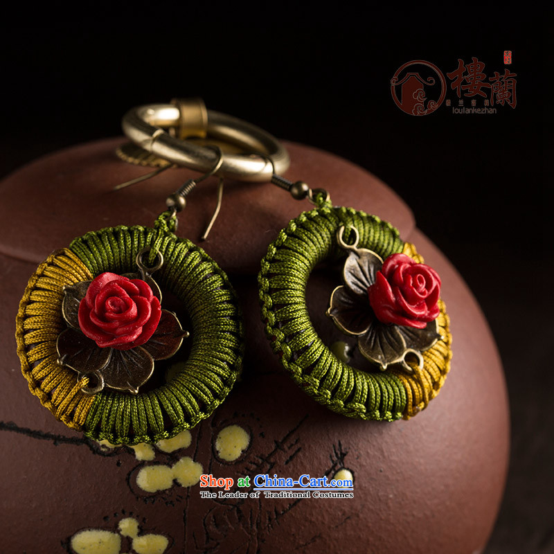 Original handcrafted accessories from retro look like China wind of the Grand Circle ear ear ornaments Fall Arrest of ethnic earrings female plain alloy earhook copper-colored_high hardness, not easy to deform, possession of the United States , , , shoppi