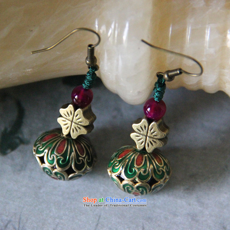 Hanata for antique palace China wind Cloisonne Accessory butterfly earrings female long ear Fall Arrest of ethnic old character jewelry ear ornaments, flower shop online for , , ,