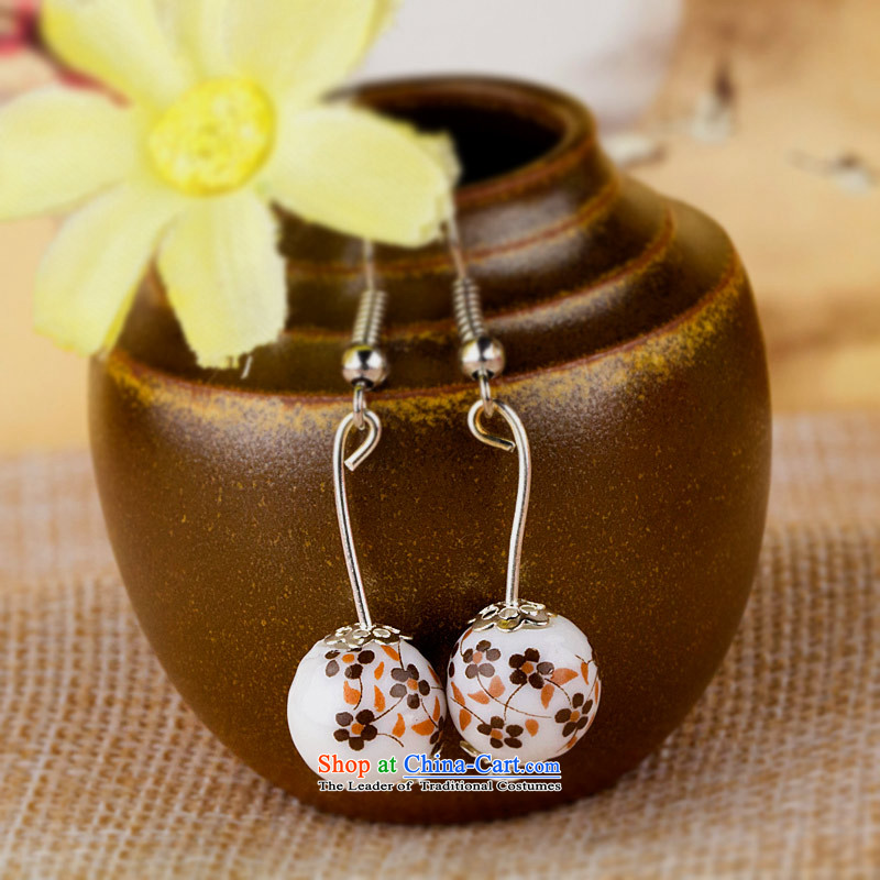 Jing Huan Sleek and versatile Chinese Folk Wind creative retro personality manually ornaments ceramic accessories PORCELAIN BEADS JERG011 earrings ear ear ornaments lady spent the fall arrester, 蒾 Lin , , , shopping on the Internet