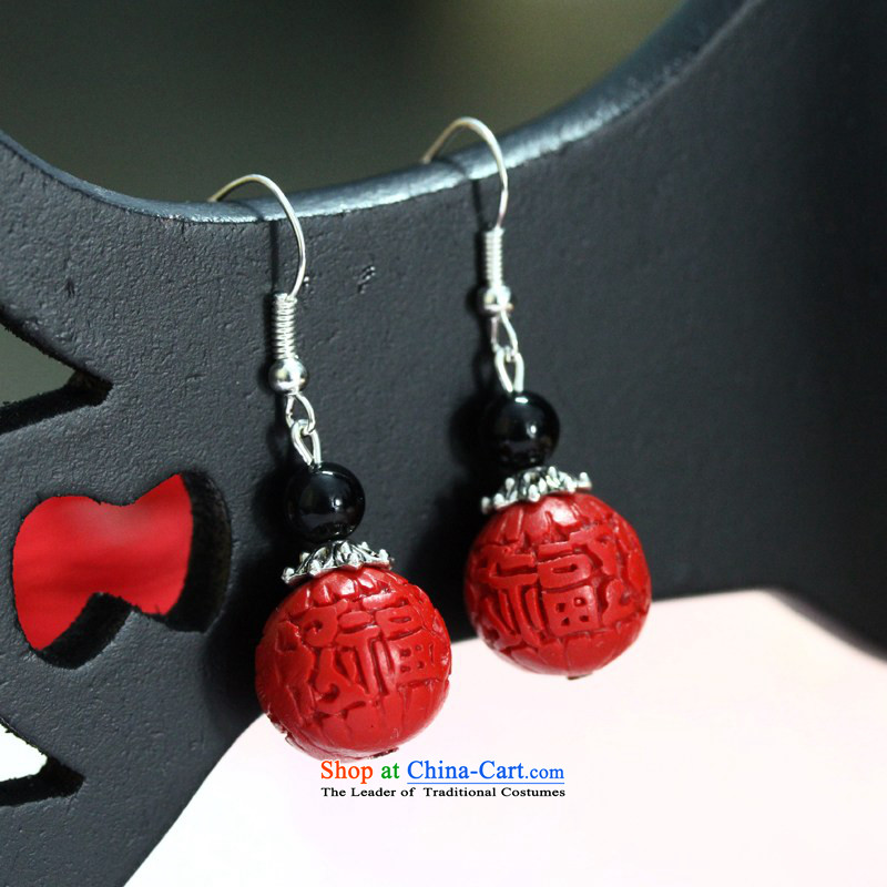 As ethnic Chinese red Selina Chow carved earrings verdant paint, birthday gift diao lacquer well field 925 silver jewelry bride hook, such as Yee (rooyoor) , , , shopping on the Internet