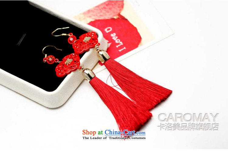 Card Lomé Ear Ornaments New Year Verbruggen large red well fields of ethnic Chinese knots of earrings cheery girl brides married long crystal edging ears pierced ears fall arrester picture, prices, brand platters! The elections are supplied in the national character of distribution, so action, buy now enjoy more preferential! As soon as possible.