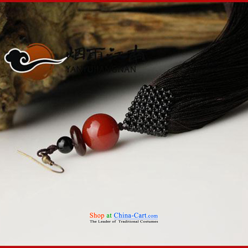 Gangnam-gu rainy earrings long exaggerated edging agate national China wind long stage accessories, rain Gangnam , , , shopping on the Internet