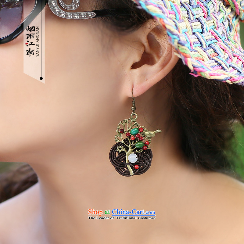 Gangnam-gu rainy earrings ear fall arrest alloy agate Ear Ornaments Retro classic of ethnic Chinese women exaggeration, rain Gangnam , , , shopping on the Internet