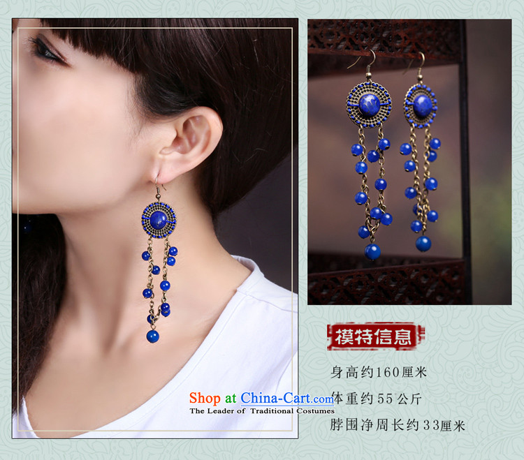 Gangnam-gu rainy jewelry earrings blue Classical China wind retro long national wind 925 silver coarse ear hook picture, prices, brand platters! The elections are supplied in the national character of distribution, so action, buy now enjoy more preferential! As soon as possible.