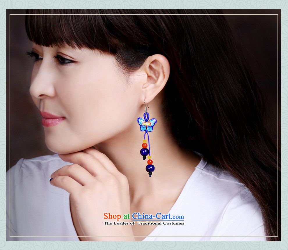 Gangnam-gu rainy Cloisonne Accessory butterfly earrings classic Chinese ethnic temperament long 925 silver bold ear hook picture, prices, brand platters! The elections are supplied in the national character of distribution, so action, buy now enjoy more preferential! As soon as possible.