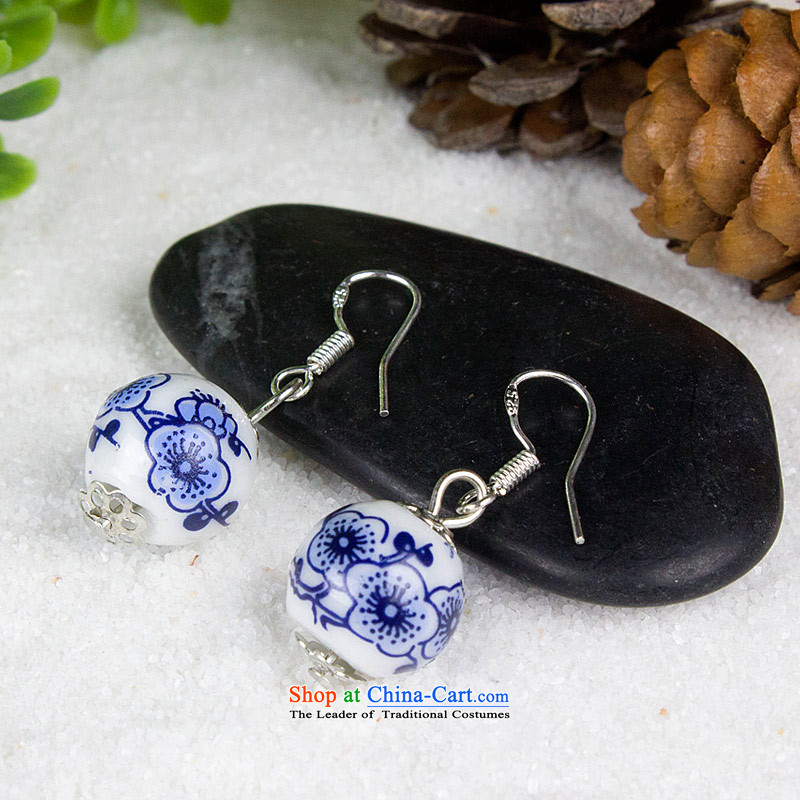 Jing Huan Sleek and versatile Chinese Folk Wind creative retro personality manually ornaments ceramic accessories PORCELAIN BEADS JERG011 earrings ear ear ornaments blue Fall Arrest, 蒾 Lin , , , shopping on the Internet