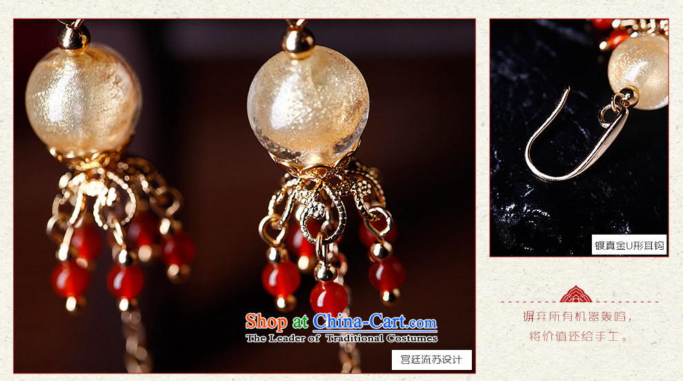 Phoenix Nirvana original earrings female Red Agate edging glass beads of real gold plated Ear Ornaments China wind ornaments wind claptrap earrings picture, prices, brand platters! The elections are supplied in the national character of distribution, so action, buy now enjoy more preferential! As soon as possible.