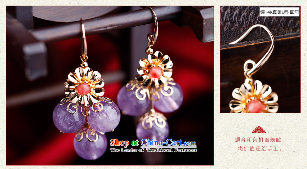 Phoenix Nirvana Amethyst earrings female stylish leather true gold-plated watermelon ear ornaments original China wind accessories Heung-sa earrings picture, prices, brand platters! The elections are supplied in the national character of distribution, so action, buy now enjoy more preferential! As soon as possible.