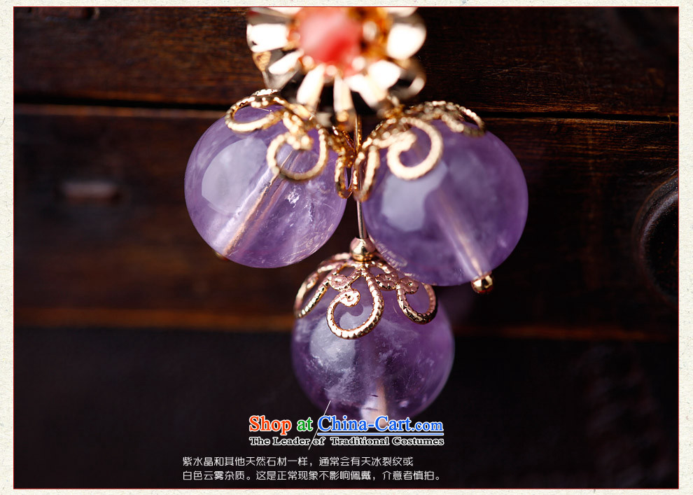 Phoenix Nirvana Amethyst earrings female stylish leather true gold-plated watermelon ear ornaments original China wind accessories Heung-sa earrings picture, prices, brand platters! The elections are supplied in the national character of distribution, so action, buy now enjoy more preferential! As soon as possible.