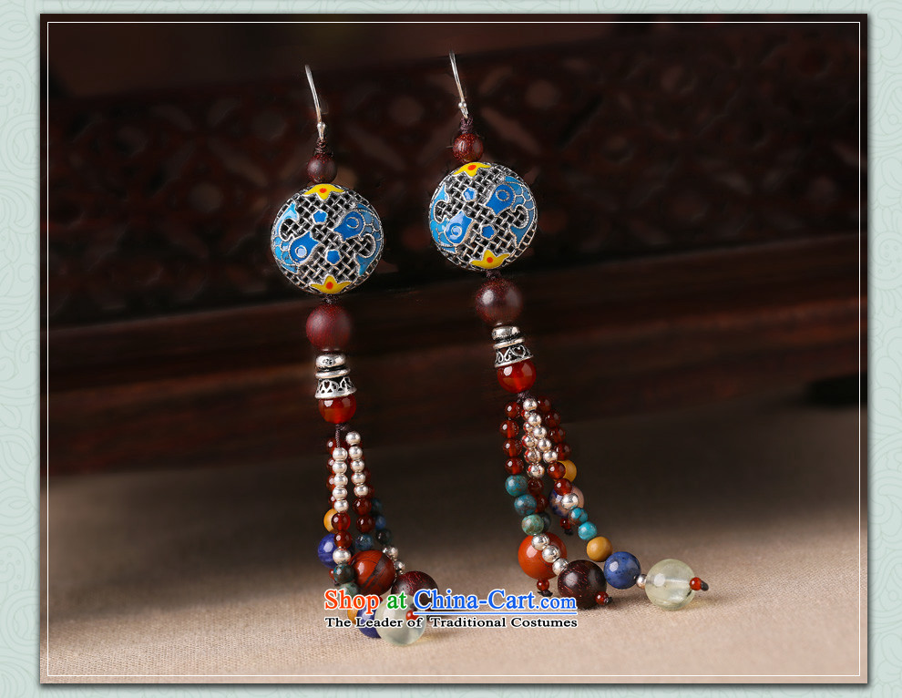 Gangnam-gu rainy ethnic earrings long temperament Bodhi Cloisonne Accessory retro ear ornaments women fall arrester China Wind 925 silver coarse ear hook picture, prices, brand platters! The elections are supplied in the national character of distribution, so action, buy now enjoy more preferential! As soon as possible.