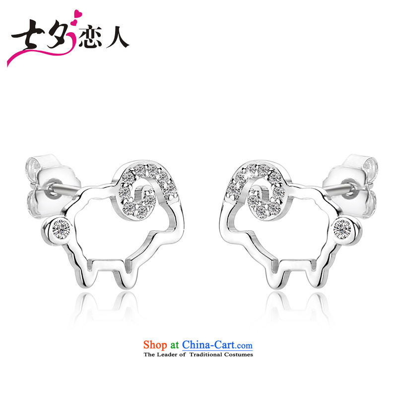 Tanabata lover, by order of the Board of the Chinese zodiac sheep ears pierced?925 Jewelry Korean female xiaomeng sheep earrings stylish lovely female anti-allergy