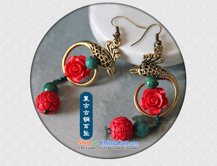 Hanata for China wind Classical Rose Peacock earrings female retro ethnic costume qipao fall arrester ear ear ornaments magenta image, prices, brand platters! The elections are supplied in the national character of distribution, so action, buy now enjoy more preferential! As soon as possible.