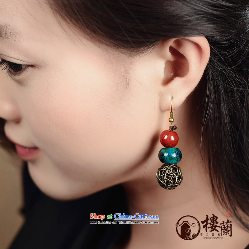 Original manually ceramic Phoenix stone jewelry products short of ancient ethnic groups wind earrings retro ear fall arrest girls ordinary alloy earhook copper-colored_high hardness, not easy to deform, possession of the United States , , , shopping on th