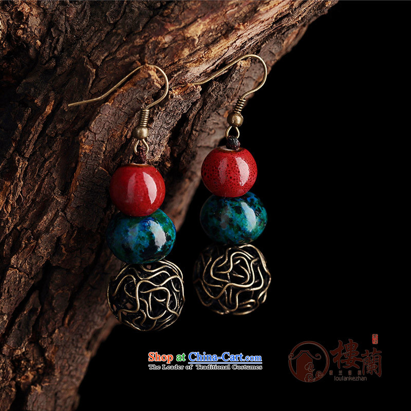 Original manually ceramic Phoenix stone jewelry products short of ancient ethnic groups wind earrings retro fall arrest girls between the ear ear clip copper-colored _Fit No Kungkuan plus 2 Yuan, possession of the United States , , , shopping on the Inter