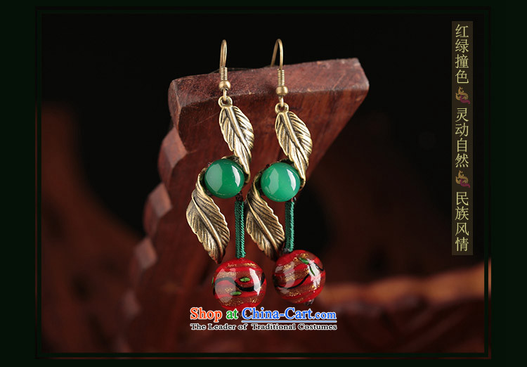 Green glass ornaments Red Agate ancient style China wind earrings long temperament female ancient ear ear ornaments fall arrest ordinary alloy earhook copper-colored_high hardness, not easy to deform picture, prices, brand platters! The elections are supplied in the national character of distribution, so action, buy now enjoy more preferential! As soon as possible.